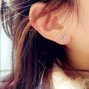 NEW Sterling Silver Plated Elephant Outline Small Stud Earrings .925 Alabama